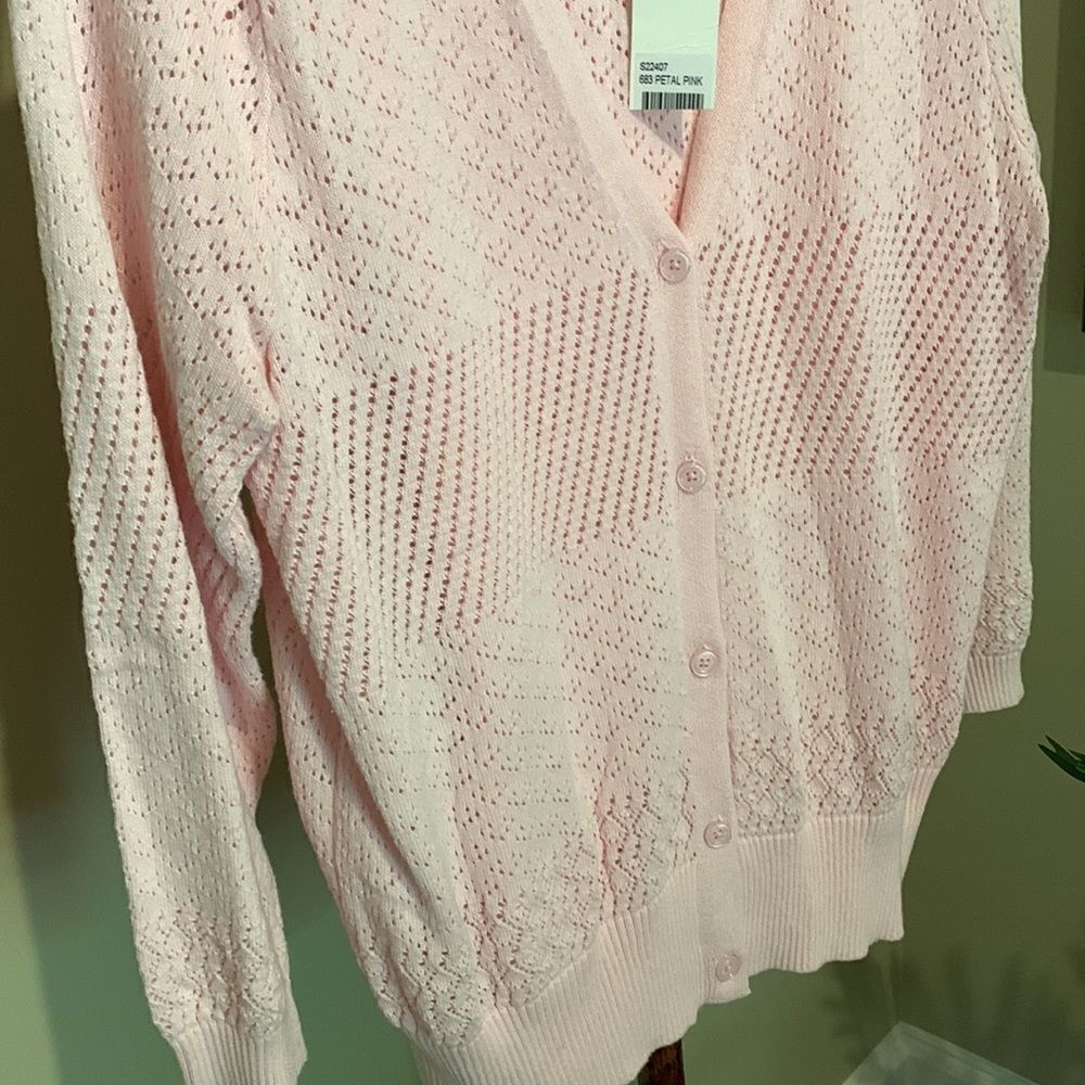 Pink Openwork Cardigan Sweater Set - Picture 6 of 9